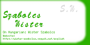 szabolcs wister business card